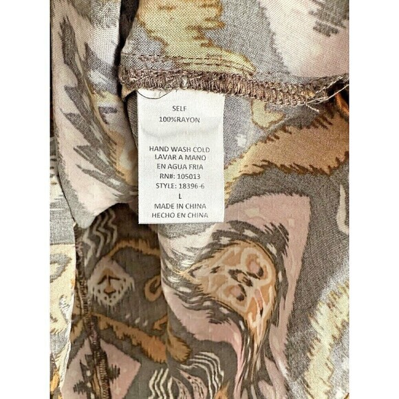 Savanna Jane Blouse Womens Size Large Bohemian Aztec Off Shoulder Peasant Top - Picture 6 of 6